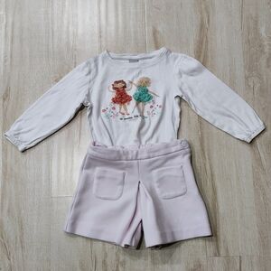 Jacadi Light Pink Shorts And HOP Shirt